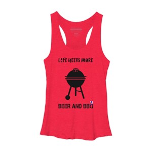 Women's Design By Humans July 4th Life Needs More BBQ By TeeShirtMadness Racerback Tank Top - 1 of 2