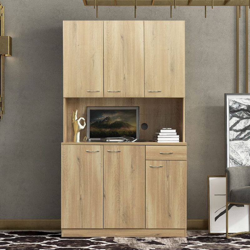 70.87"Tall Cabinet with 6 Doors,1 Open Shelf and 1 Drawer, Decorative Storage Cabinets for Living Room, Bedroom - The Pop Home, 2 of 9