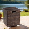 Rattan Propane Tank Cover, Outdoor Wicker Gas Bottle Cover, Durable Patio Gas Cylinder Hideaway Table for Garden, Deck, Backyard - 3 of 4