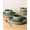 Itopfox Stoneware Dinnerware Set for 4, Round Reactive Glaze Ceramic Plates & Bowls, Scratch Resistant, Dishwasher & Microwave Safe, 12-Piece Set - 4 of 4