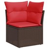 vidaXL 6 Piece Patio Sofa Set with Cushions Brown Poly Rattan - 4 of 4