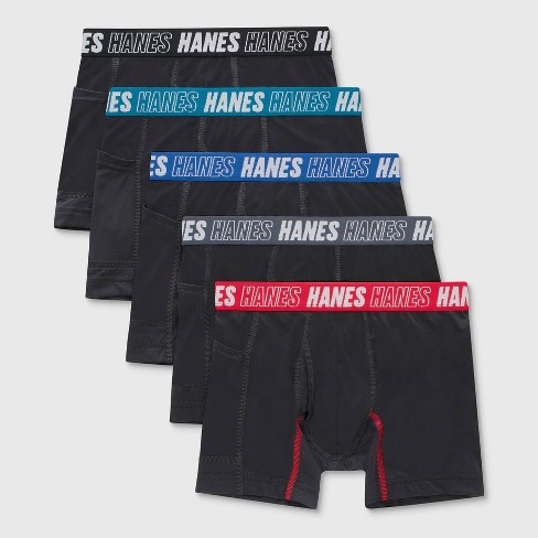 Hanes Boys 5pk Anti chafe Boxer Briefs Black S Target