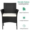 Tangkula Outdoor 4 PCS Rattan Dining Chair Patio Cushioned Arm Chair w/Zipper Black - 4 of 4
