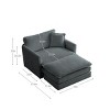 Oversized Chenille Accent Chair with Ottoman, 41.4" Modern Upholstered Reading Armchair for Living Room Bedroom-3irtyhousy - 4 of 4