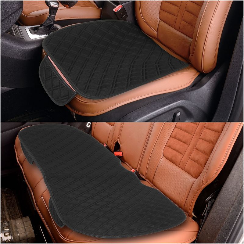 Unique Bargains Breathable Protector Flax Sponge Automotive Seat Pads Black 1 Set, 1 of 5