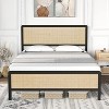 coucheta Metal Rattan Bed Frame with Headboard, Safe Rounded Corners Storage Space - 2 of 4