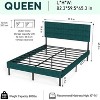 Racxily Upholstered Platform Bed Frame - With Headboard, No Box Spring Needed - 3 of 4