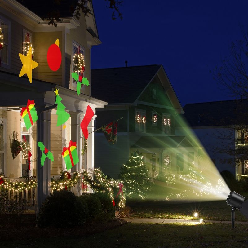 Costway Christmas Projector Light LED Projection Lamp with Lawn Stake & 3 /5 LED Lights, 2 of 10