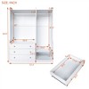 Open Wooden Wardrobe Closet, Clothing Storage Cabinet with Drawers, Freestanding Armoire Wardrobe Cabinet, Garment Rack for Bedroom Apartment Gym - 3 of 4