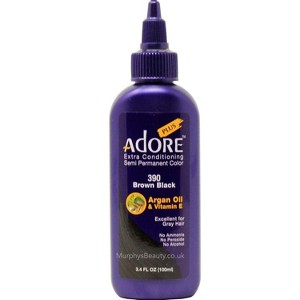 Adore PLUS Semi Permanent Hair Color - 390 BROWN BLACK - Extra Conditioning Haircolor Dye - 1 of 3