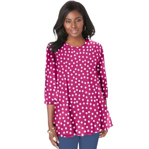 Jessica London Women's Plus Size Stretch Knit Swing Tunic - 1 of 4