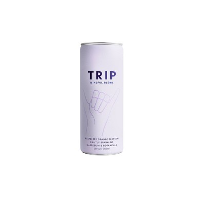 Trip Mindful Blend Raspberry Orange Blossom Lightly Sparkling Botanical - 12 fl oz Can