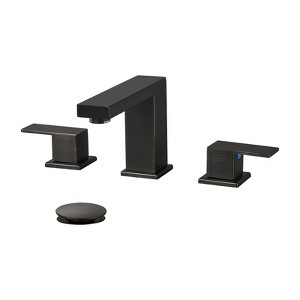 Cobbe Widespread 8" Bathroom Faucet 3 Hole, 2-handle Bathroom Sink Faucet with Pop Up Drain Assembly - 1 of 4
