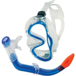 Swimline Youth and Adult Silicone Mask and Dry Top Snorkel with Purge Valve Scuba Set - 14" - 1 of 2