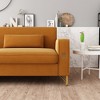 NicBex Couches for Living Room 85" Sofa Velvet Upholstered 3-Seat Couch Soft Sponges Modern Designs Sofa with Gold Accents and Plush Cushions, Orange - 2 of 4