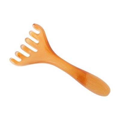 Unique Bargains Antler-shaped Head Massage Comb Green Brown 1 Pc