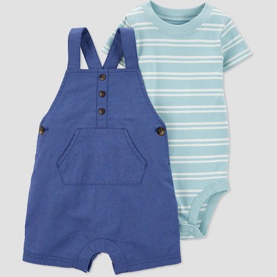 Image of Baby Boys' Striped Romper - Just One You® made by carter's Blue Newborn