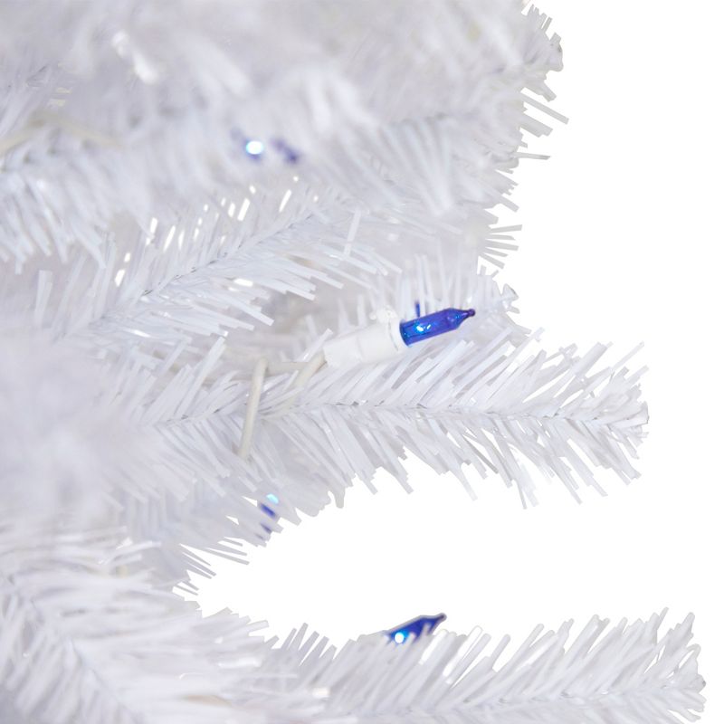 Northlight 4' Pre-Lit Woodbury White Pine Slim Artificial Christmas Tree, Blue Lights, 5 of 8
