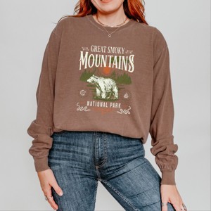 Simply Sage Market Great Smokey Mountains National Park Bear Garment Dyed Long Sleeve - 1 of 4