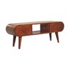 39.37" Solid Wood TV Stand Circular TV Unit with Two Small Drawers, Nordic Style Legs and Handcrafted for Living Room and Bedroom - 4 of 4