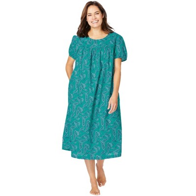 Only Necessities Plus Size Short Print Shirred Lounger