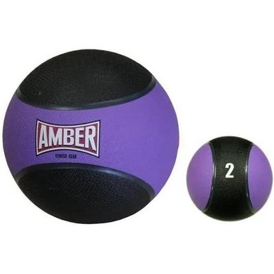 Amber Fight Gear Durable Rubber Medicine Ball for Fitness Training, Enhance Strength, Core Stability, Balance, 2 lb, Superior Grip, Color May Vary