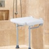 VEVOR Folding PE Shower Seat, 15.7'' x 14.8'' Unfolded, Wall Mounted Fold Up Shower Bench with 500 lbs Load Capacity, Fold Down Shower Chair,White - 2 of 4