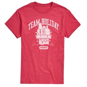 Men's - Peanuts - Snoopy Christmas Lights Dog House Team Holiday Spirit Short Sleeve Graphic T-Shirt - 1 of 4