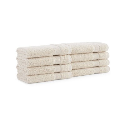 Aston & Arden Aegean Eco-Friendly Washcloths (8 Pack), 13x13, Recycled Cotton