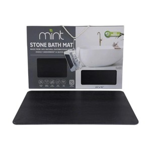 J&V TEXTILES Stone Bath Mat Diatomaceous Earth Shower Mat Non-Slip Super Absorbent Diatomite Stone Mats for Bathroom Floor Quick-Drying Easy to Clean - 1 of 4