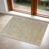 Yellow and Ivory Abstract Hand Woven Area Rug - 2 of 4