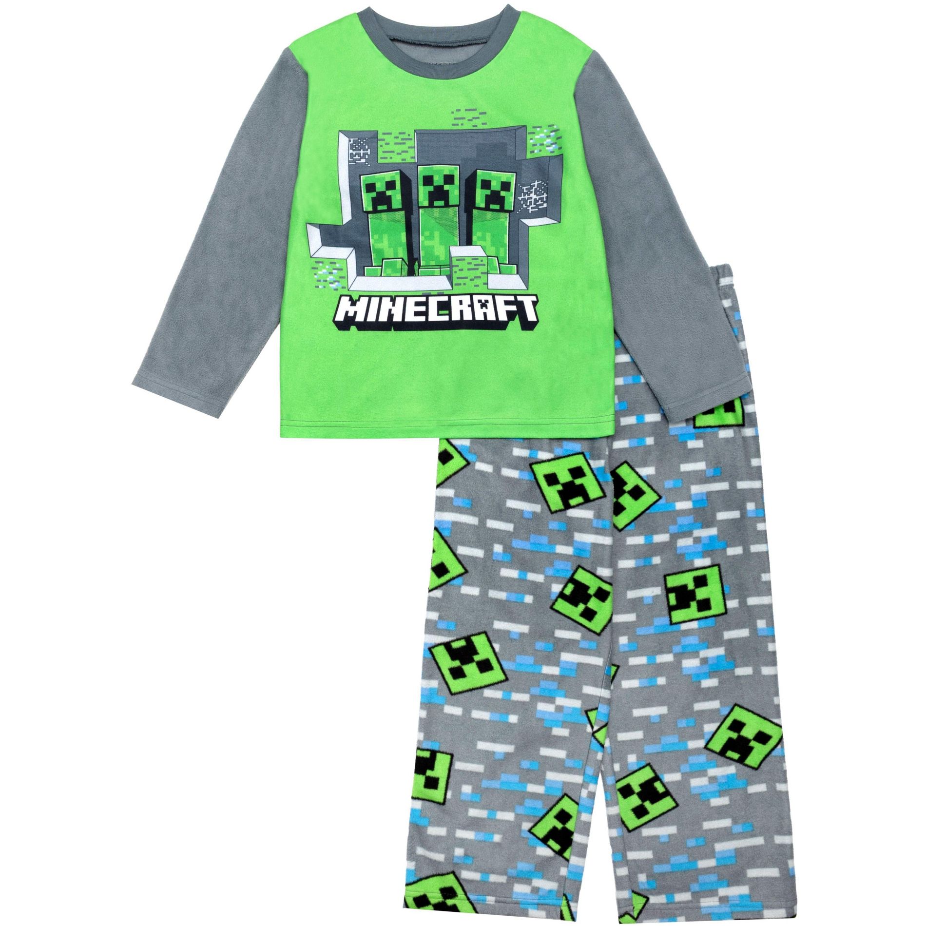 Minecraft Boys' 2-Piece Microfleece Sleepwear Pajama Sets