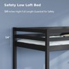 Karl Home Gray Wood Junior Loft Bed with Stairs Full Size for Adults, Kids and Young Teens - 3 of 4