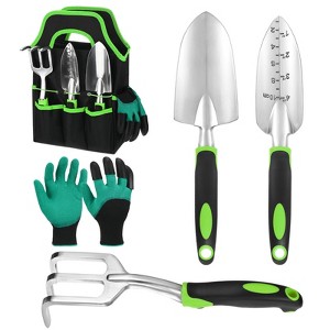 Unique Bargains Aluminum Alloy Ergonomic Durable Lightweight Garden Tool Set 5 Packs - 1 of 4