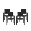GDFStudio Nicole Outdoor Mesh and Aluminum Modern Dining Chairs with Wood Armrests - 2 of 4