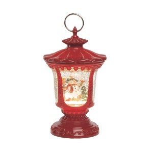 Transpac Artificial 10.25 in. Multicolor Christmas Light-Up Snowman Lantern Waterglobe - 1 of 3