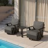 YARDSIGHT 3-Piece Outdoor Patio Swivel Chair Set with 2 Armchairs & Side Table, Weather-Resistant Furniture for Balcony, Porch, Deck - 2 of 4