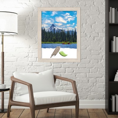 Amanti Art Hardwood Whitewash Narrow Wood Picture Frame 18x24