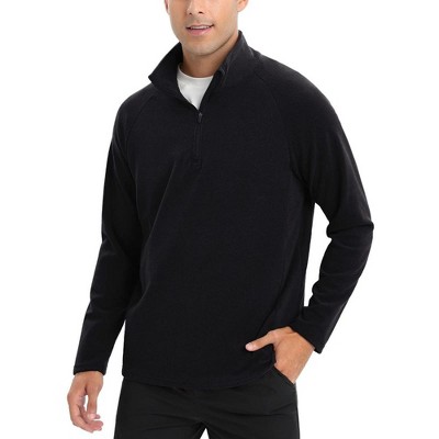 GymSmart Men's Fleece Pullover Quarter Zip Long Sleeve Casual Golf Sweatshirts