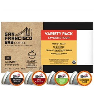 San San Francisco Bay Coffee Variety Pack Medium Roast Coffee - 80ct - 1 of 3