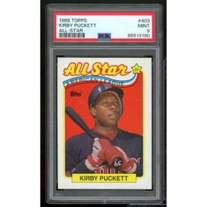 Kirby Puckett Card 1989 Topps All-Star #403 PSA 9 - 1 of 2