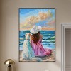 Art Remedy Girl and Her Best Friend Colorful Coastal Wall Art Framed - 2 of 4