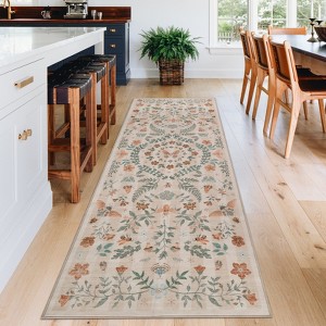 Floral Botanical Washable Rug for Living Room Soft Vintage Insect Butterfly Rugs Low Pile Carpet for Bedroom Dining Nursery Rug - 1 of 4
