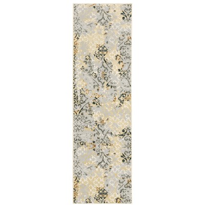 Oriental Weavers Bowen 108W2 Grey/ Gold Indoor Area Rug - 2'3" x 7'6"