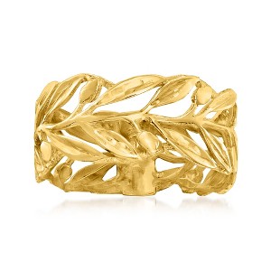 Ross-Simons Italian 14kt Yellow Gold Openwork Leaf Ring - 1 of 4