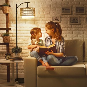 65"H Adjustable Height Standing Lamp With Remote 3 Color Temperatures For Living Room,Boho Style Floor Lamp With Rattan Shade For Bedroom-The Pop Home - 1 of 4