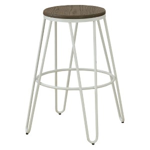 Set of 2 Puckard Contemporary Counter Height Stools White - ioHOMES