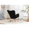 VASIP Teddy Fabric Rocking Gilder ,Wooden Rocking Legs Chair for Living Room,Ivory - 2 of 4