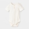 Baby Boys' Denim Suspender Set - Cat & Jack™ Cream - 3 of 4