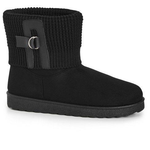 Women's Wide Fit Helena Hug Boot - Black | Avenue : Target